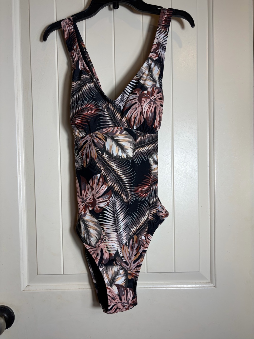 Hurley Black One-Piece Tropical Print Swimsuit with Matching Swim Shirt